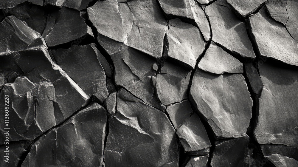 Poster cracked rock stone wall texture showcasing natural geological patterns and intricate details for bac