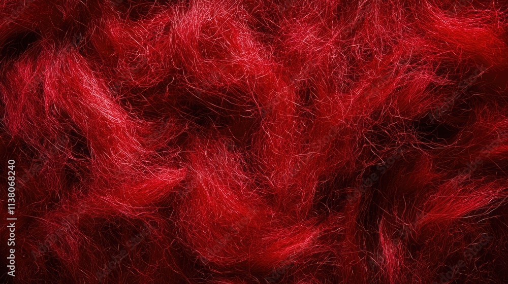 Poster closeup of textured dark red fiber showcasing rich hues and intricate patterns ideal for backgrounds
