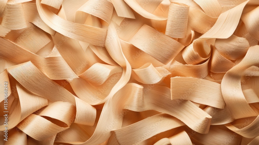 Poster background of smooth wood shavings creating a natural texture perfect for design projects or as a ba