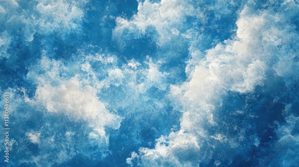 Aufkleber seamless sky texture with fluffy clouds ideal for backgrounds and graphic design projects featuring 