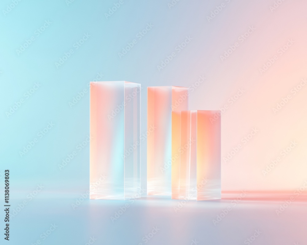 Aufkleber abstract pastel forms reflecting surreal learning concepts