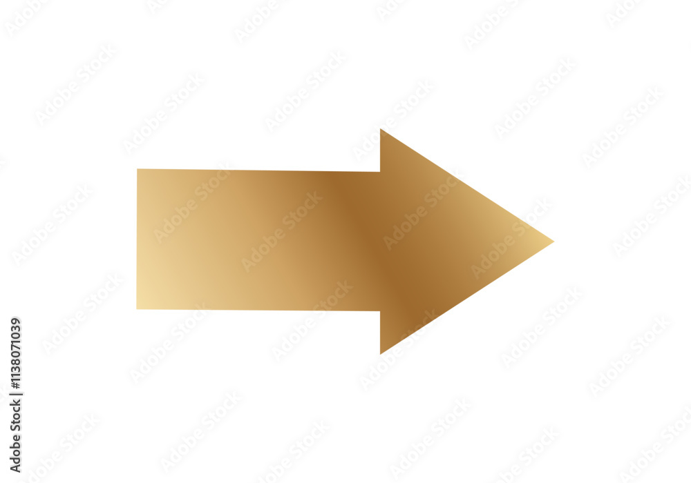 Poster a simple golden arrow pointing to the right, representing direction and guidance.