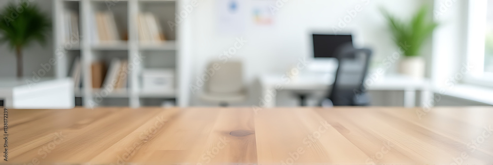 Poster a wood table top serves as a versatile backdrop for product displays and key visuals in a modern whi
