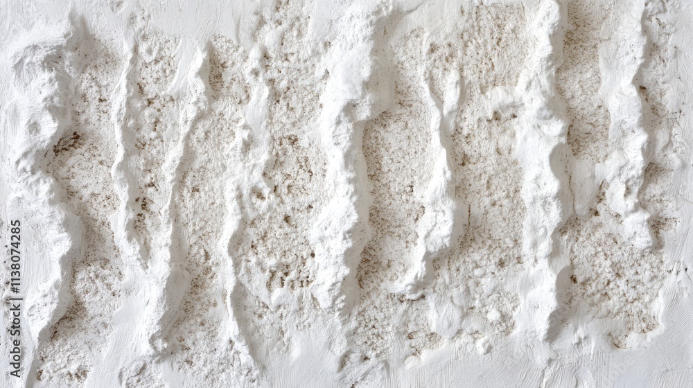 Poster textured background of an aged and weathered white paint concrete wall showcasing intricate patterns