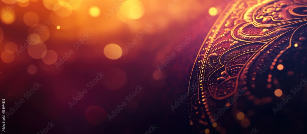 Poster elegant banner with decorative pattern and vibrant bokeh background for festive occasions and custom