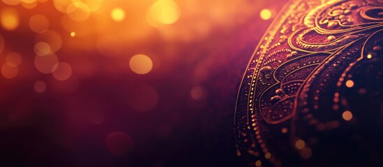 Elegant banner with decorative pattern and vibrant bokeh background for festive occasions and customizable text space