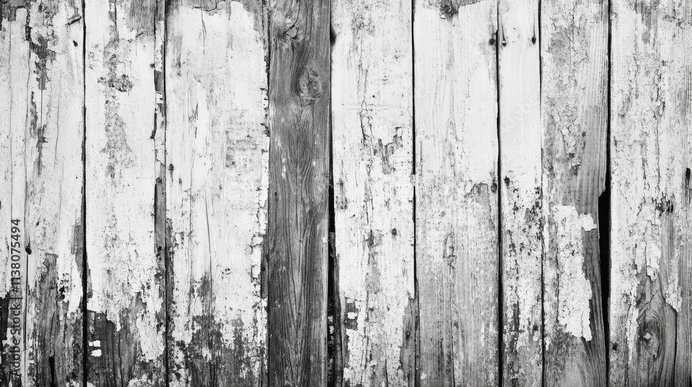 Poster weathered wooden planks with peeling paint texture for use in backgrounds and design projects. ideal
