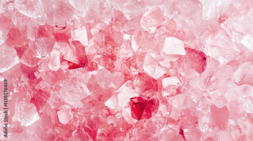 Poster close up background texture of pinkish crystals with a sparkling appearance ideal for creative and d