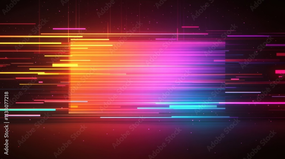 Poster vibrant neon lines create a dynamic abstract background full of energy and movement in various color