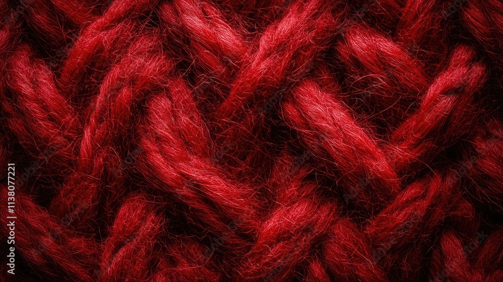 Poster dark red woven fiber texture background with intricate patterns ideal for textile design and artisti