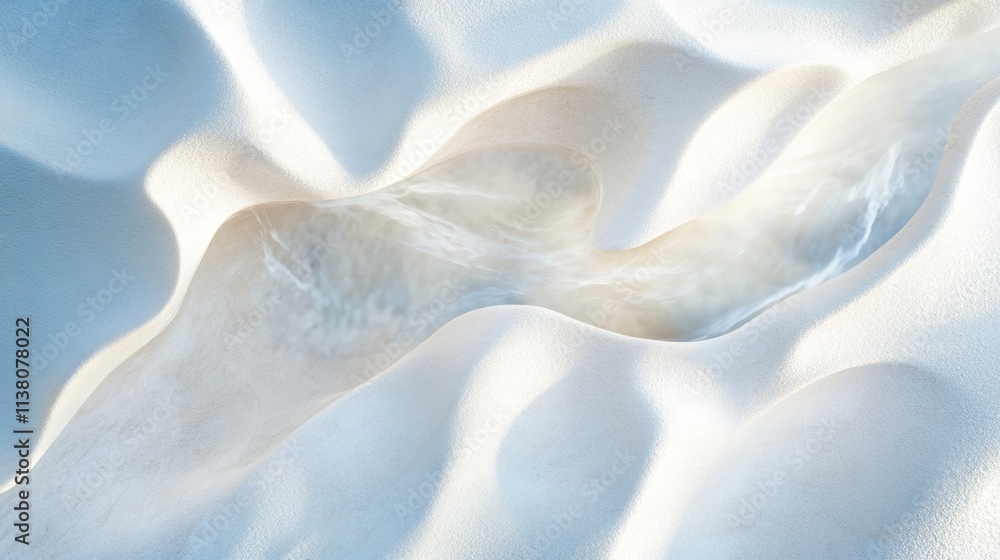 Poster Surreal Flow Abstract Water Forms on Textured Minimalist Background