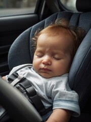 Sleeping child carseat