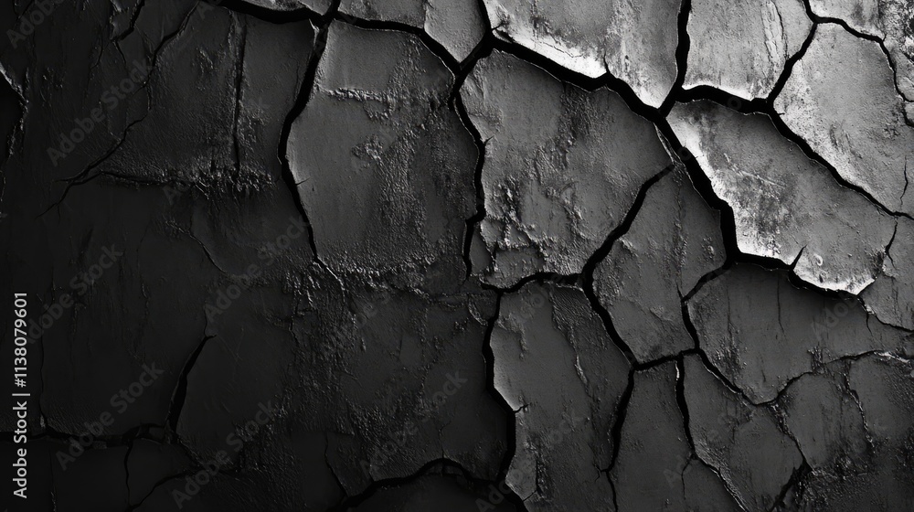 Poster cracked black and gray surface texture for background use in design and art projects