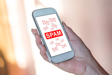 Spam concept on a smartphone