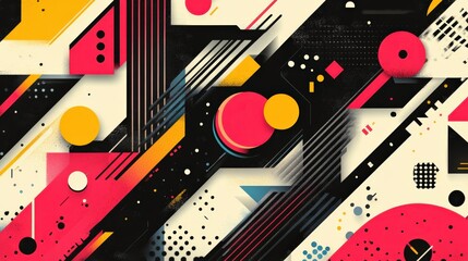 Obraz premium Vibrant Geometric Patterns in Bold Colors