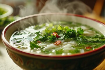 Aromatic Vietnamese Pho Close-Up