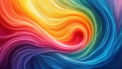 Obraz premium Rainbow colored lines swirl forming a vibrant abstract wave.