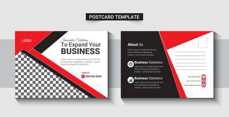 Business postcard design template. Incredible and trendy postcard design.

