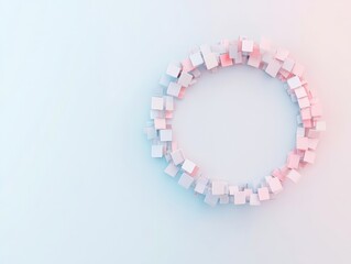 Obraz premium Abstract Digital Community Concept with Gradient Cubes in Circular Formation