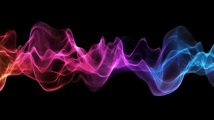 Fototapeta premium Colorful Abstract Waves Against Black Background