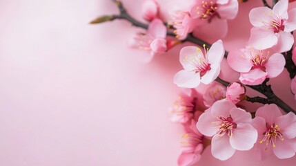 Naklejka premium Festive peach blossom decoration Spring Festival background material, Chinese New Year background, with copy space