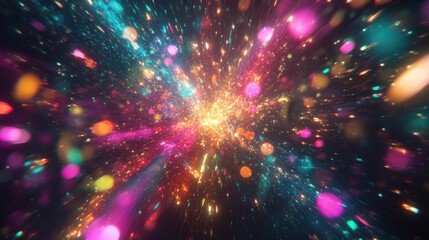 Fototapeta premium vibrant fireworks lighting up night sky, colorful explosions, festive and joyful atmosphere, perfect for celebrating big events and new beginnings