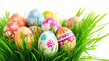 easter eggs in grass