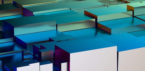 Abstract 3D Geometric Shapes Background