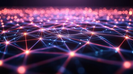 Abstract Network of Colorful Lights and Lines