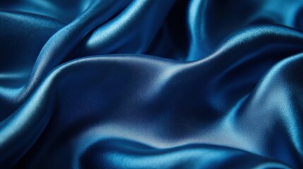 Obraz premium Elegant Blue Satin Fabric Texture Study