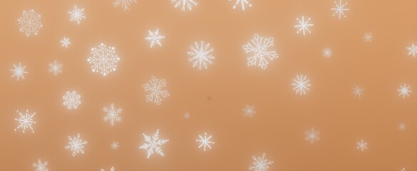 Abstract Snowflakes on Warm Background