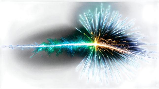 Vibrant display of transparent sparks radiating outward in dynamic patterns on a clear backdrop