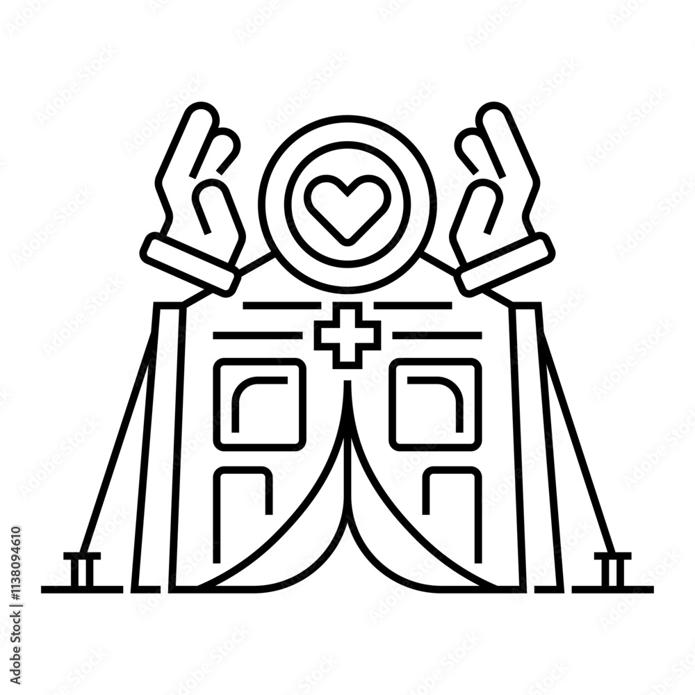 Poster shelter support line icon. linear style sign for mobile concept and web design. outline vector icon.