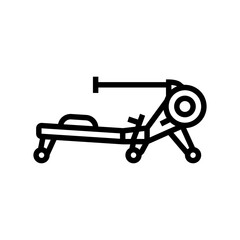 rowing machine fitness tool line icon vector. rowing machine fitness tool sign. isolated contour symbol black illustration