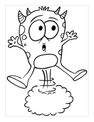 Selbstklebende Fototapeten Farting Monster Coloring Page Vector Illustration Art © Blue Foliage