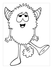 Selbstklebende Fototapeten Farting Monster Coloring Page Vector Illustration Art © Blue Foliage