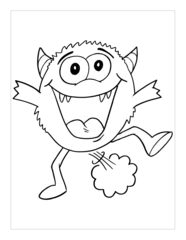 Selbstklebende Fototapeten Farting Monster Coloring Page Vector Illustration Art © Blue Foliage