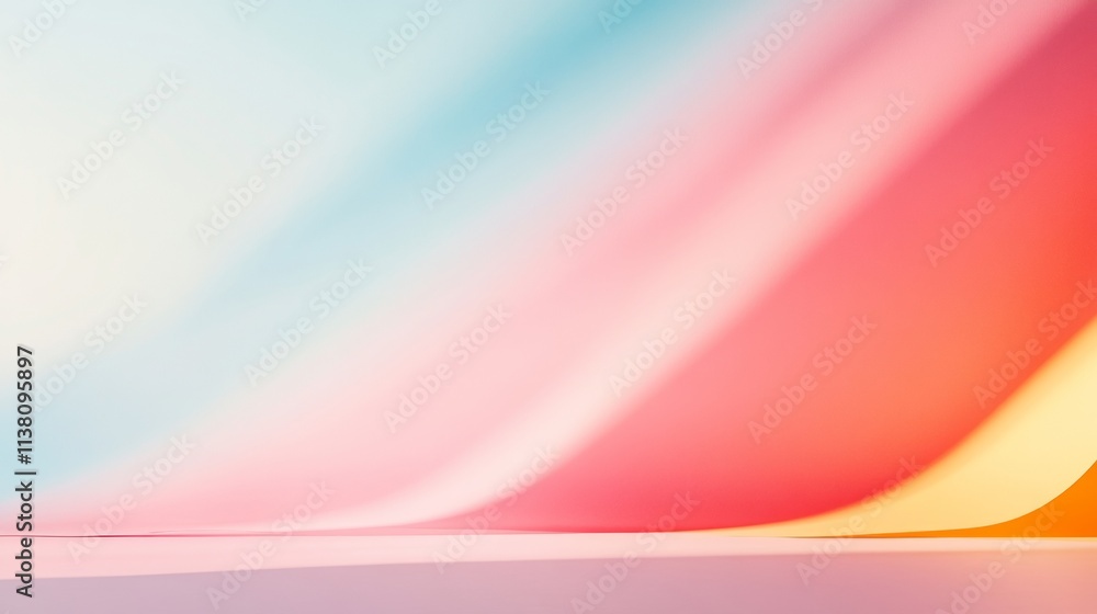 Aufkleber abstract minimalism in pastel gradients surreal finance concepts and geometric forms
