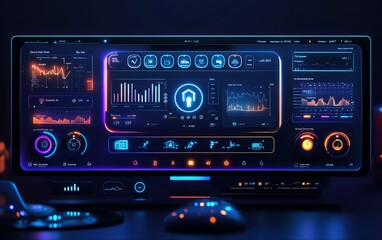 A digital dashboard of a smart home