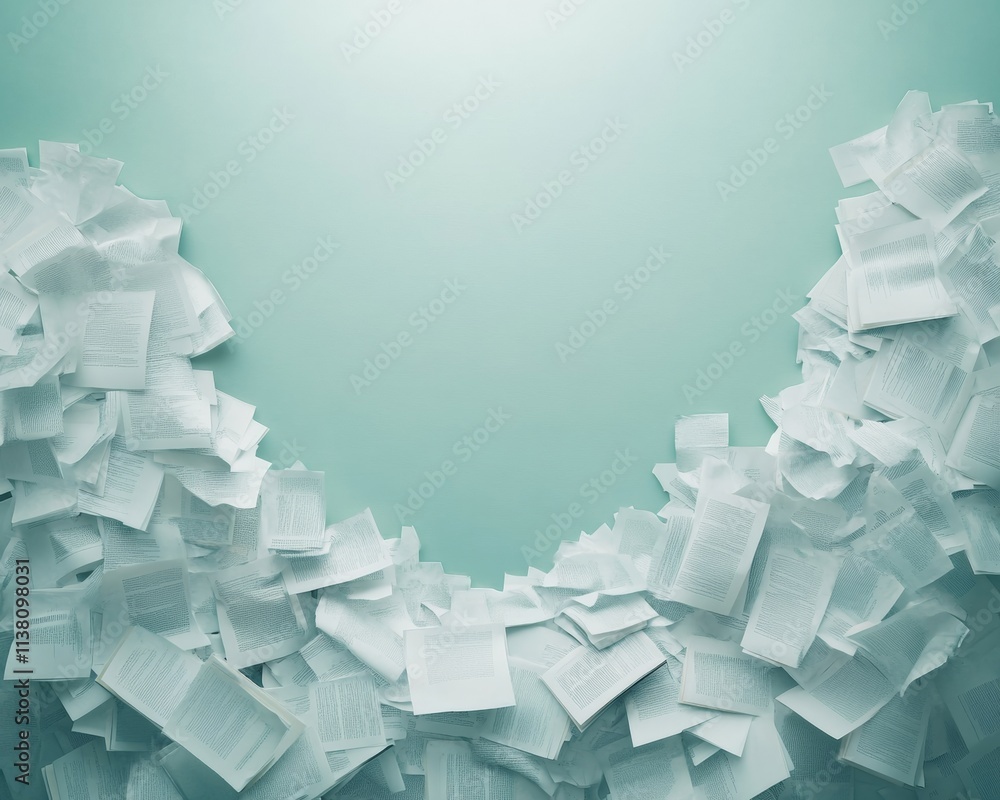 Poster Surreal Paper Cascade Abstract Layers in Soft Light