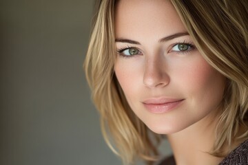 Naklejka premium close up of a woman with blonde hair