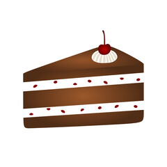 black forest cake slice vector isolated