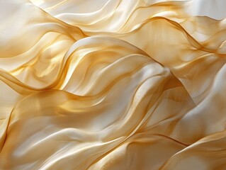 Obraz premium Elegant Flow of Golden Silk Fabric