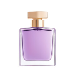Elegant purple perfume bottle on display. transparent background