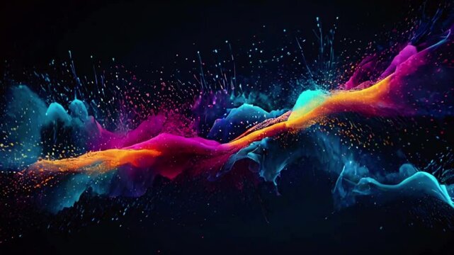 Big data technology Data science analysing artificial intelligence generative AI deep learning machine learning algorithm colorful background , 4k High-Quality Wallpaper Background Animation Video