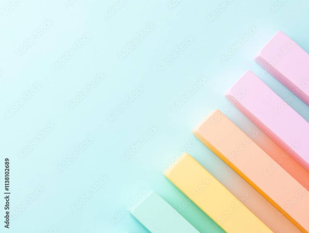 Poster Geometric Pastel Bar Chart for Abstract Financial Concepts