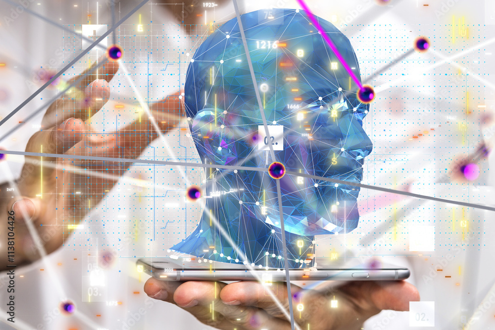 Poster digital medical futuristic interface 3d rendering - 3d