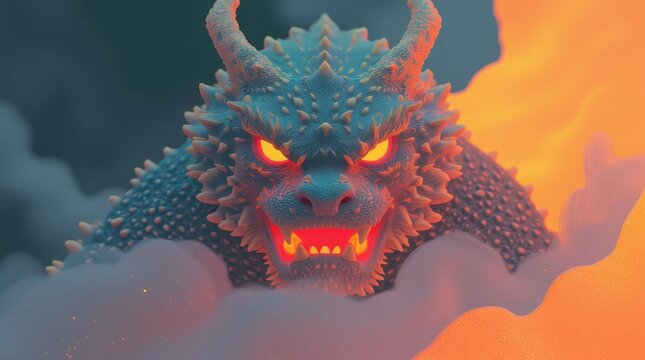 Fierce Pixiu in a Dynamic Battle Pose Surrounded by Swirling Energy