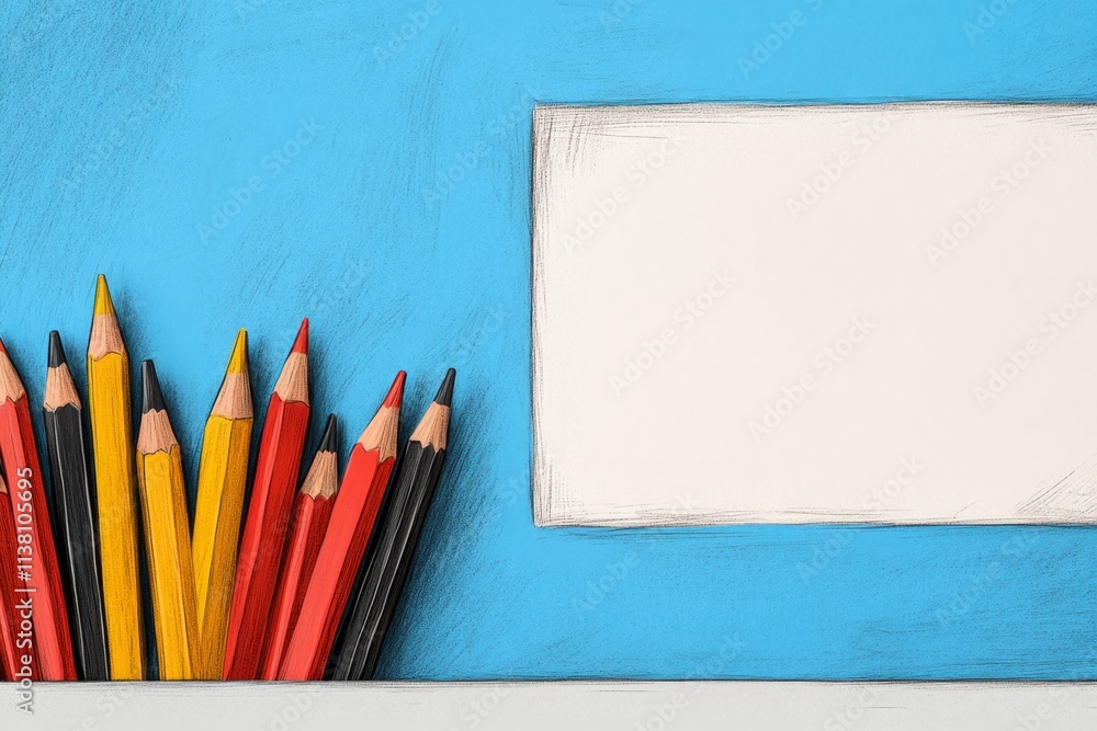 Poster A colorful 2D drawing of a movie theater with rows of red seats and a blank screen, all set against a crisp white background