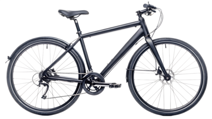A black bike with a white background PNG.AI GENERATED